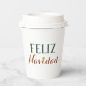 Feliz Navidad minimalistische kerstfeestdag Papieren Bekers (Achterkant)