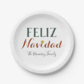 Feliz Navidad minimalistische kerstfeestdag Papieren Bordje (Voorkant)