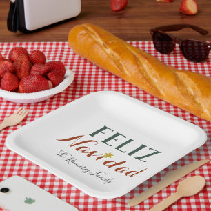 Feliz Navidad minimalistische kerstfeestdag Papieren Bordje