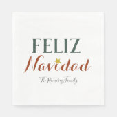 Feliz Navidad minimalistische kerstfeestdag Servet (Voorkant)