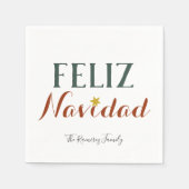 Feliz Navidad minimalistische kerstfeestdag Servet (Voorkant)