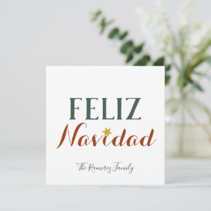 Feliz Navidad minimalistische Kerstster vakantie Feestdagenkaart