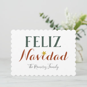 Feliz Navidad minimalistische Kerstster vakantie Kaart