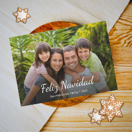 Feliz Navidad Modern Christmas Family Foto Feestdagenkaart