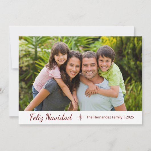 Feliz Navidad Modern familie - Kerstfeest Feestdagenkaart (Voorkant)