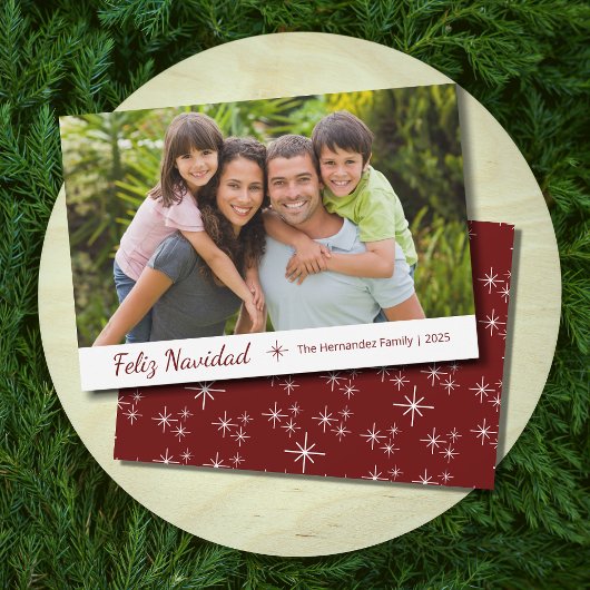 Feliz Navidad Modern familie - Kerstfeest Feestdagenkaart