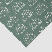 Feliz Navidad Modern kerst Green Holiday Tissuepapier (Detail)