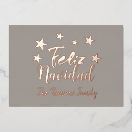 Feliz Navidad Modern Kerstfamilie Greeting Folie Feestdagenkaart