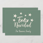 Feliz Navidad Modern Kerstfamilie Greeting Kaart (Voorkant / Achterkant)