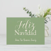 Feliz Navidad Modern Kerstfamilie Greeting Kaart (Staand voorkant)
