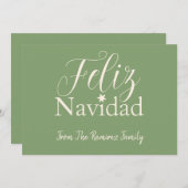 Feliz Navidad Modern Kerstfamilie Greeting Kaart (Voorkant / Achterkant)