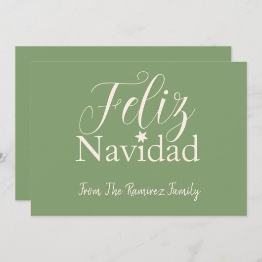 Feliz Navidad Modern Kerstfamilie Greeting Kaart (Voorkant / Achterkant)