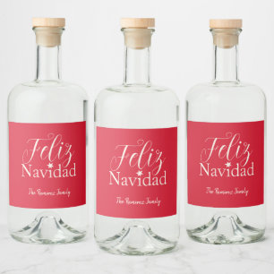 Feliz Navidad Modern Kerstfeest Likeurfles Etiket