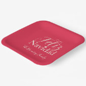 Feliz Navidad Modern Kerstfeest Papieren Bordje (Gebogen)