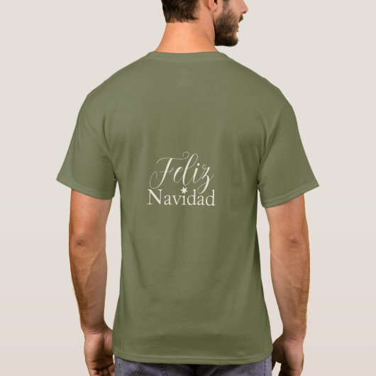 Feliz Navidad Modern Kerstfeest T-shirt (Achterkant)