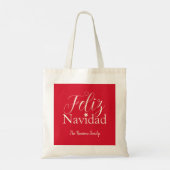 Feliz Navidad Modern Kerstfeest Tote Bag (Achterkant)