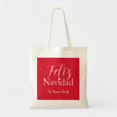 Feliz Navidad Modern Kerstfeest Tote Bag (Voorkant)