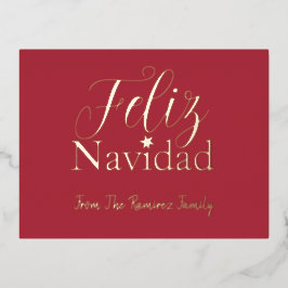 Feliz Navidad Modern kerstfeestdag Folie Feestdagen Briefkaart