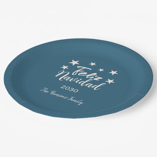 Feliz Navidad Modern kerstfeestdag Papieren Bordje (Gekanteld)
