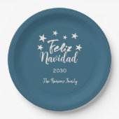 Feliz Navidad Modern kerstfeestdag Papieren Bordje (Voorkant)