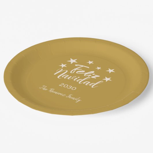 Feliz Navidad Modern kerstfeestdag Papieren Bordje (Gekanteld)