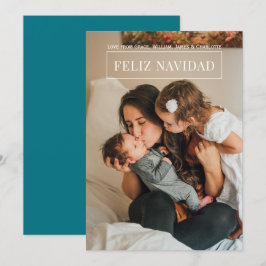 Feliz Navidad Modern kerstfotokaart Kaart