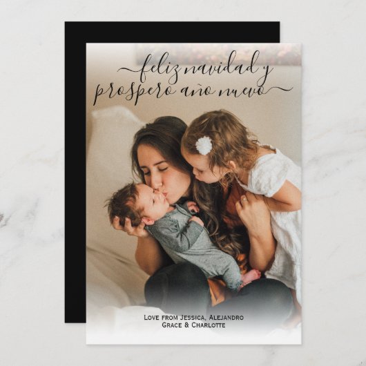 Feliz Navidad Modern kerstfotokaart Kaart (Voorkant / Achterkant)