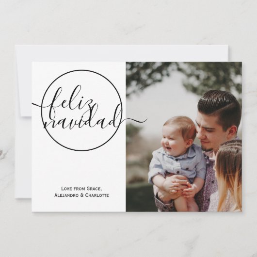 Feliz Navidad Modern kerstfotokaart Kaart (Voorkant)