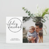 Feliz Navidad Modern kerstfotokaart Kaart (Staand voorkant)