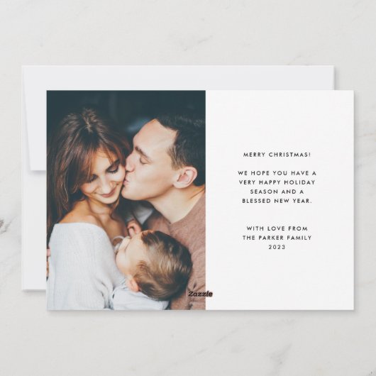 Feliz Navidad | Modern Spaans Twee foto Kerstmis Feestdagenkaart (Achterkant)