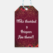Feliz Navidad Moderne glitterbelettering Kerstmis Cadeaulabel (Voorkant)