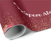 Feliz Navidad Moderne glitterbelettering Kerstmis Cadeaupapier (Rol Hoek)