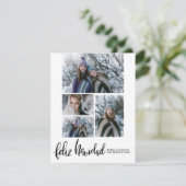 Feliz Navidad | Moderne script multi-foto Feestdagenkaart (Staand voorkant)
