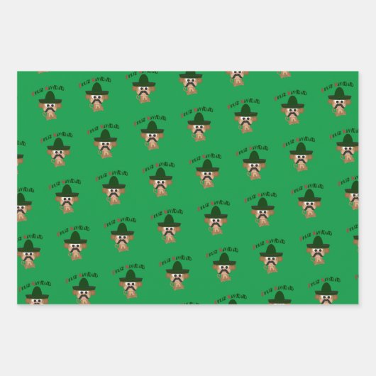 Feliz Navidad Monkey Inpakpapier Vel (Voorkant 2)