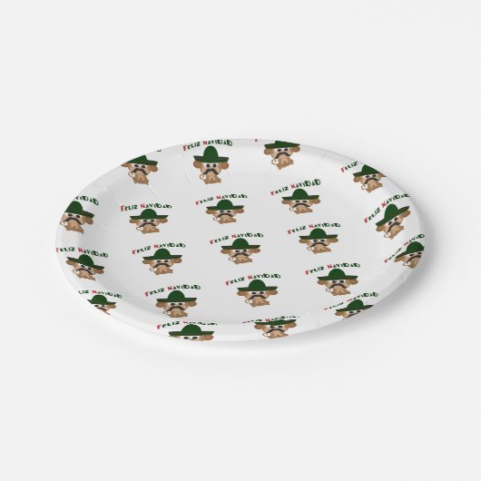 Feliz Navidad Monkey Papieren Bordje (Gekanteld)