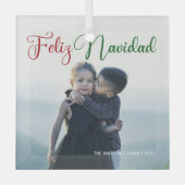 Feliz Navidad Mooie familie foto Kerstmis Glas Ornament (Voorkant)