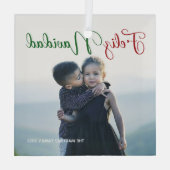 Feliz Navidad Mooie familie foto Kerstmis Glas Ornament (Achterkant)