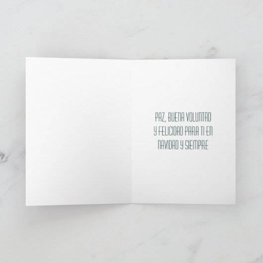 Feliz Navidad Mousserende Boom Feestdagen Kaart (Binnen)