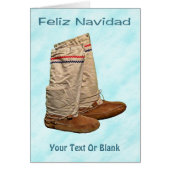 Feliz Navidad - Mukluks op sneeuw (Voorkant)