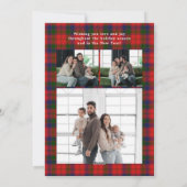 Feliz Navidad Multi Photo Red Plaid Holiday Card Feestdagenkaart (Achterkant)