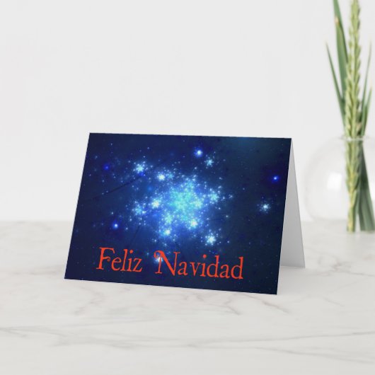 Feliz Navidad - nachtelijke hemel Feestdagen Kaart (Voorkant)