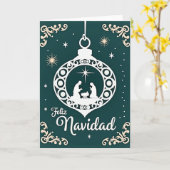 Feliz Navidad Nativity Scene Card Kaart (Gele Bloem)