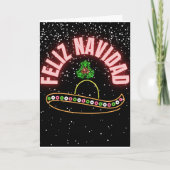 Feliz Navidad Neon Sombrero Holiday Kaart (Voorkant)
