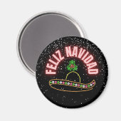Feliz Navidad Neon Sombrero Holiday Magneet (Voorkant / Achterkant)