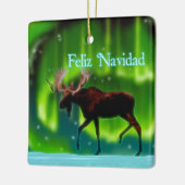 Feliz Navidad - Northern Lights Moose Keramisch Ornament (Links)