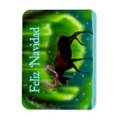 Feliz Navidad - Northern Lights Moose Magneet (Verticaal)