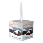 Feliz Navidad - Old Red Truck Decoratie (Achter hoekig)