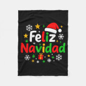 Feliz Navidad Pajamas Shirt, Cute Spanish Mexican Fleece Deken (Voorkant)