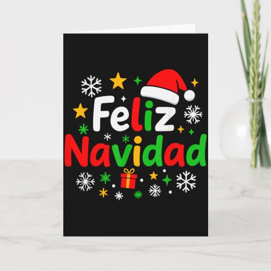 Feliz Navidad Pajamas Shirt, Cute Spanish Mexican  Kaart (Voorkant)