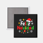 Feliz Navidad Pajamas Shirt, Cute Spanish Mexican  Magneet (Voorkant / Achterkant)